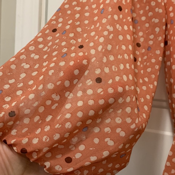 3/$15 Forever 21 salmon colored polka-dot dress size small - Picture 3 of 6